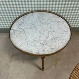 Marble and brass coffee table