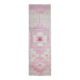 Vintage Turkish Oushak handmade wool cotton pink runner rug 100x320