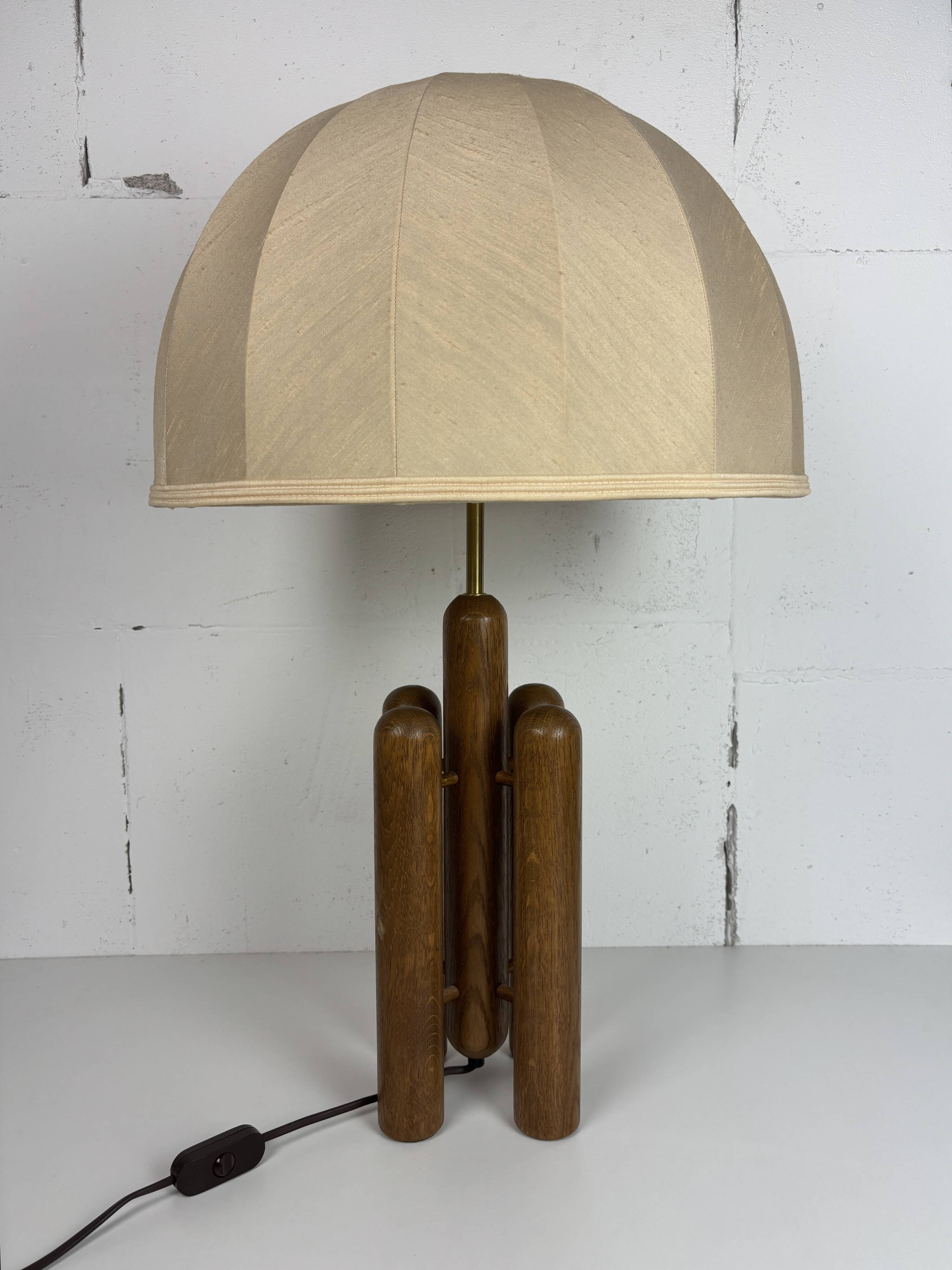 Midcentury organic sculptural architectural mushroom table lamp by Temde