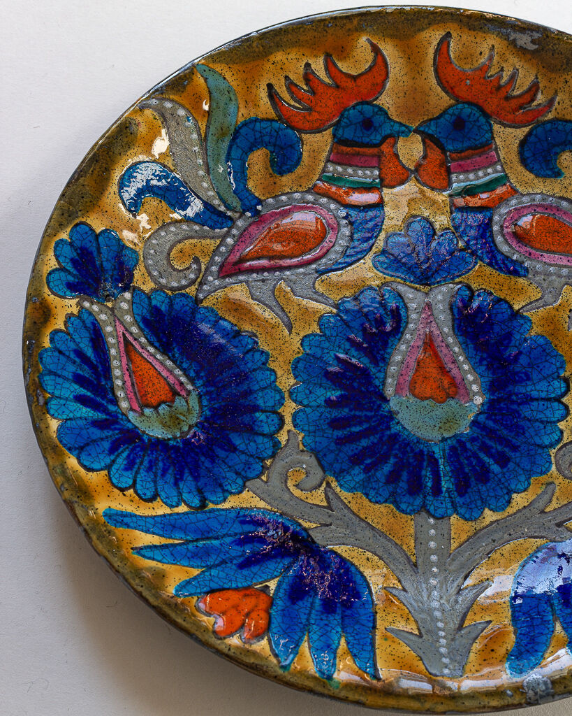 Large dish in Quimper earthenware signed Marjatta Taburet - 60s/70s