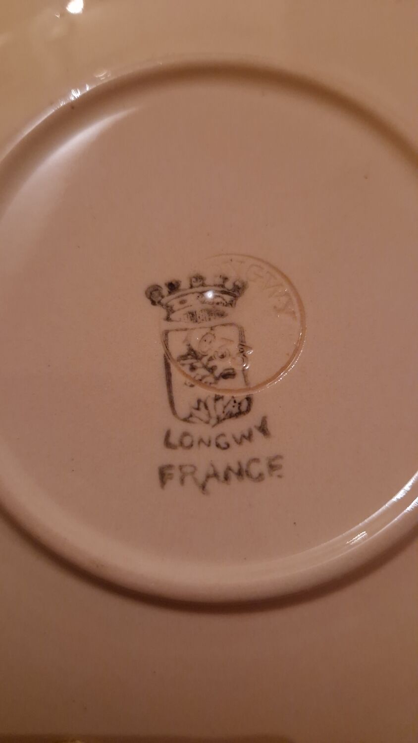 Longwy ceramic pink coffee tea set