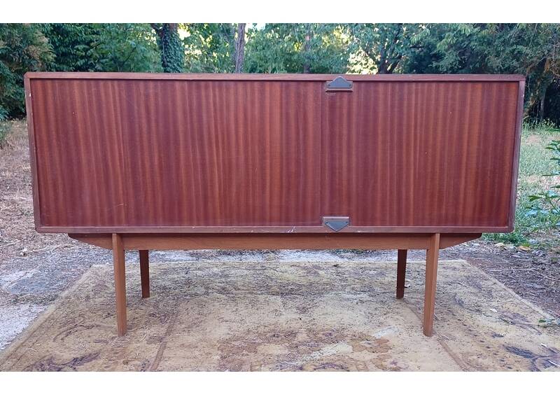 Vintage Scandinavian style sideboard in elm from the 1960s - Low buffet