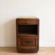 Antique Art Deco bedside table in wood and marble