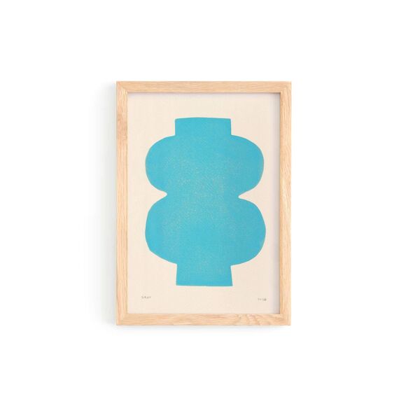 Collection de 4 peintures abstraites col. bleu clair signées Eawy