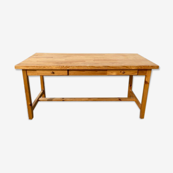 Solid wood farmhouse table 160 cm