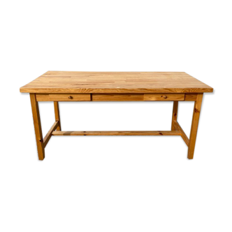 Solid wood farmhouse table 160 cm
