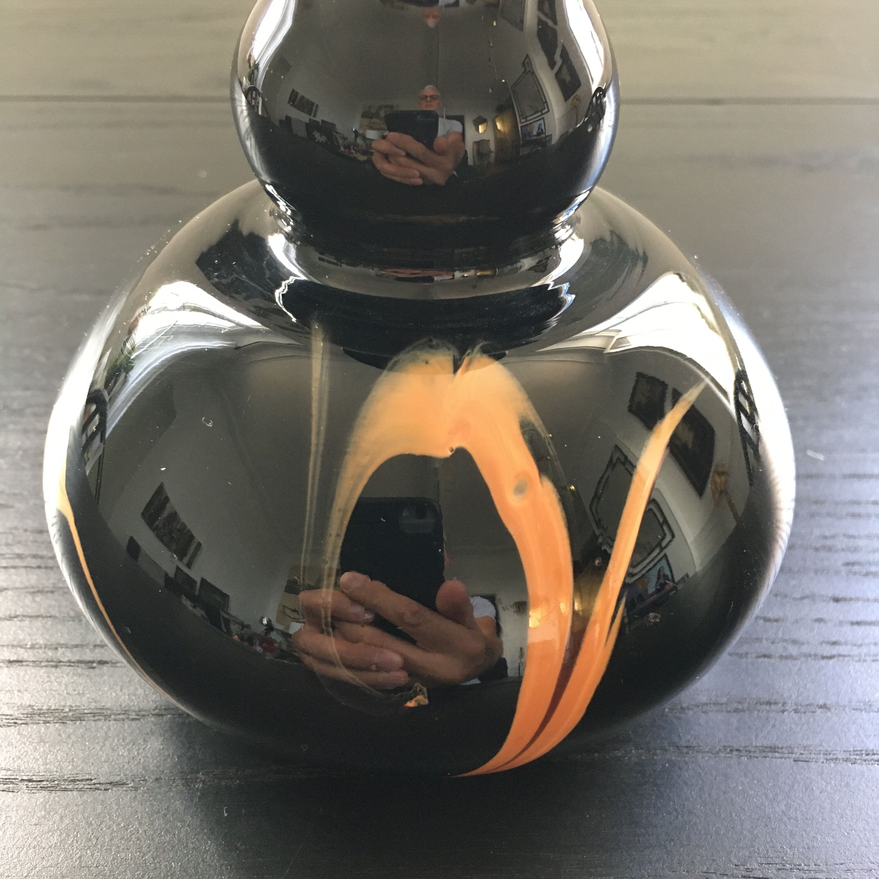 Black glass vase