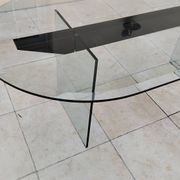 Vintage 1970s Italian design glass dining table.