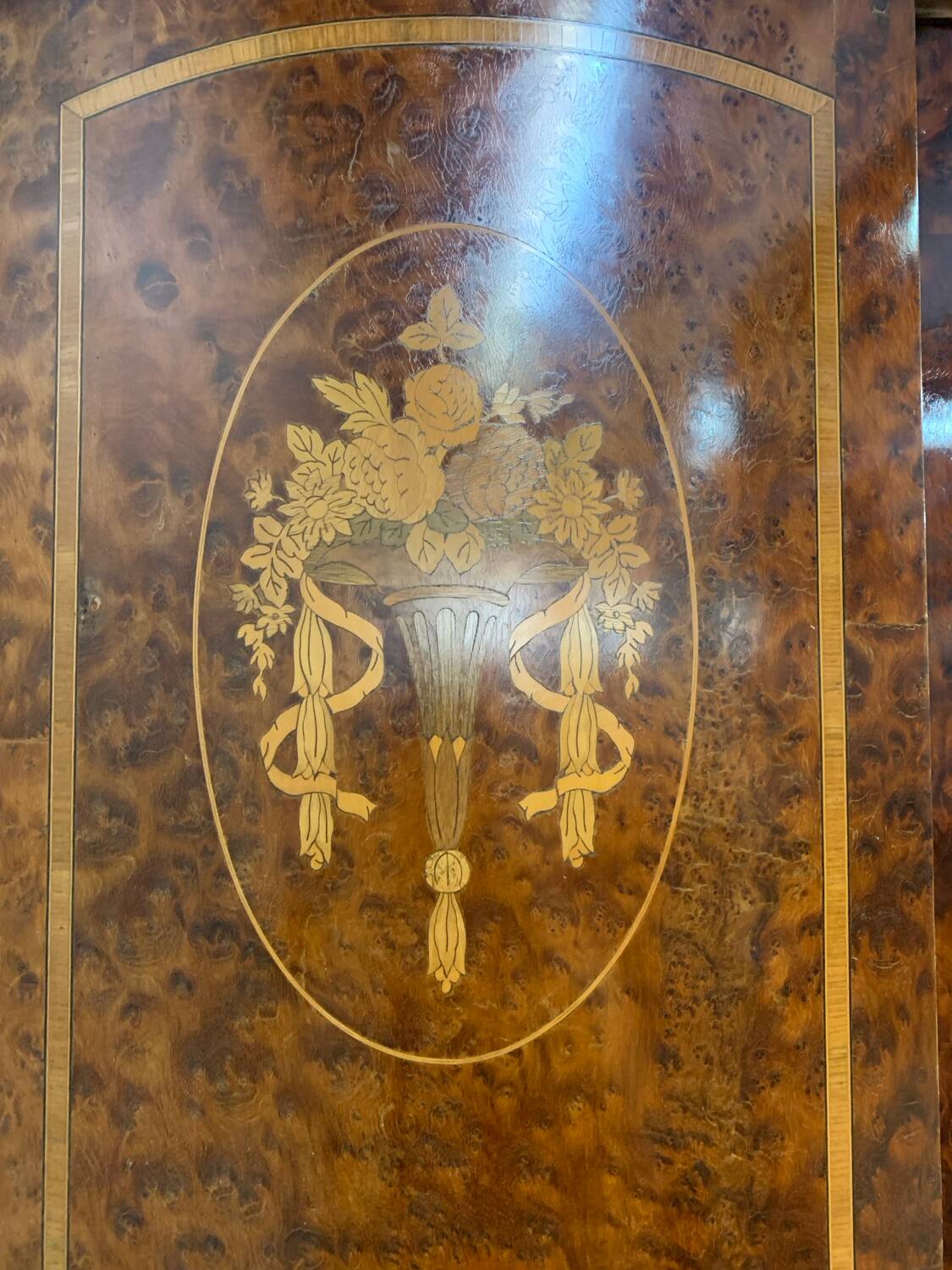 19th Century Marquetry Mirror Cabinet