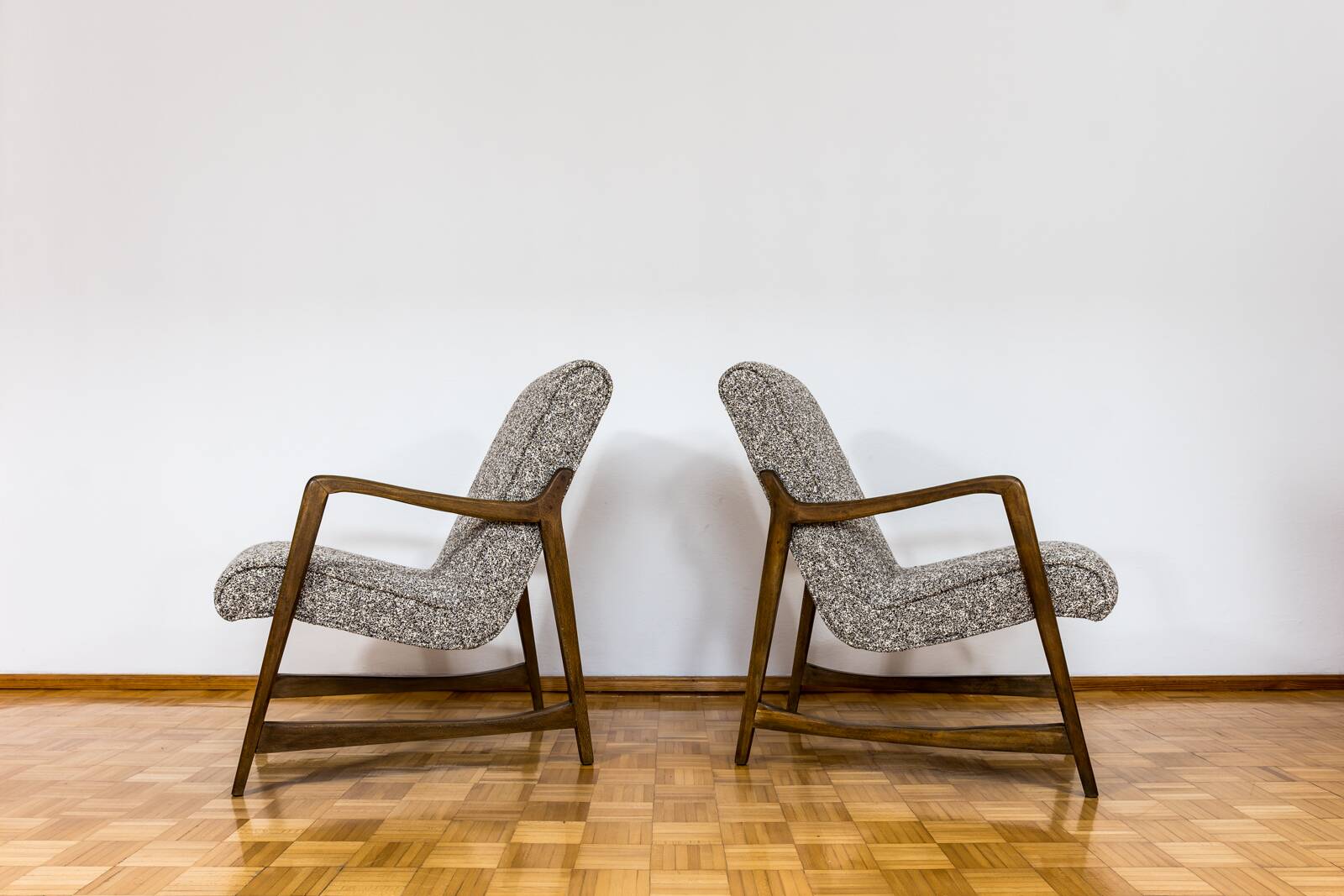 Kvadrat Customizable Pair Of Restored Mid Century Armchairs, 1960s