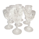 Suite of 10 glasses a porto or wine cooked lemberg cristal de lorraine