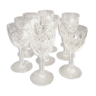 Suite de 10 verres a porto ou vin cuit lemberg cristal de lorraine