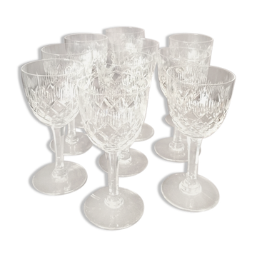 Suite de 10 verres a porto ou vin cuit lemberg cristal de lorraine
