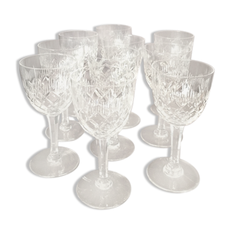 Suite of 10 glasses a porto or wine cooked lemberg cristal de lorraine