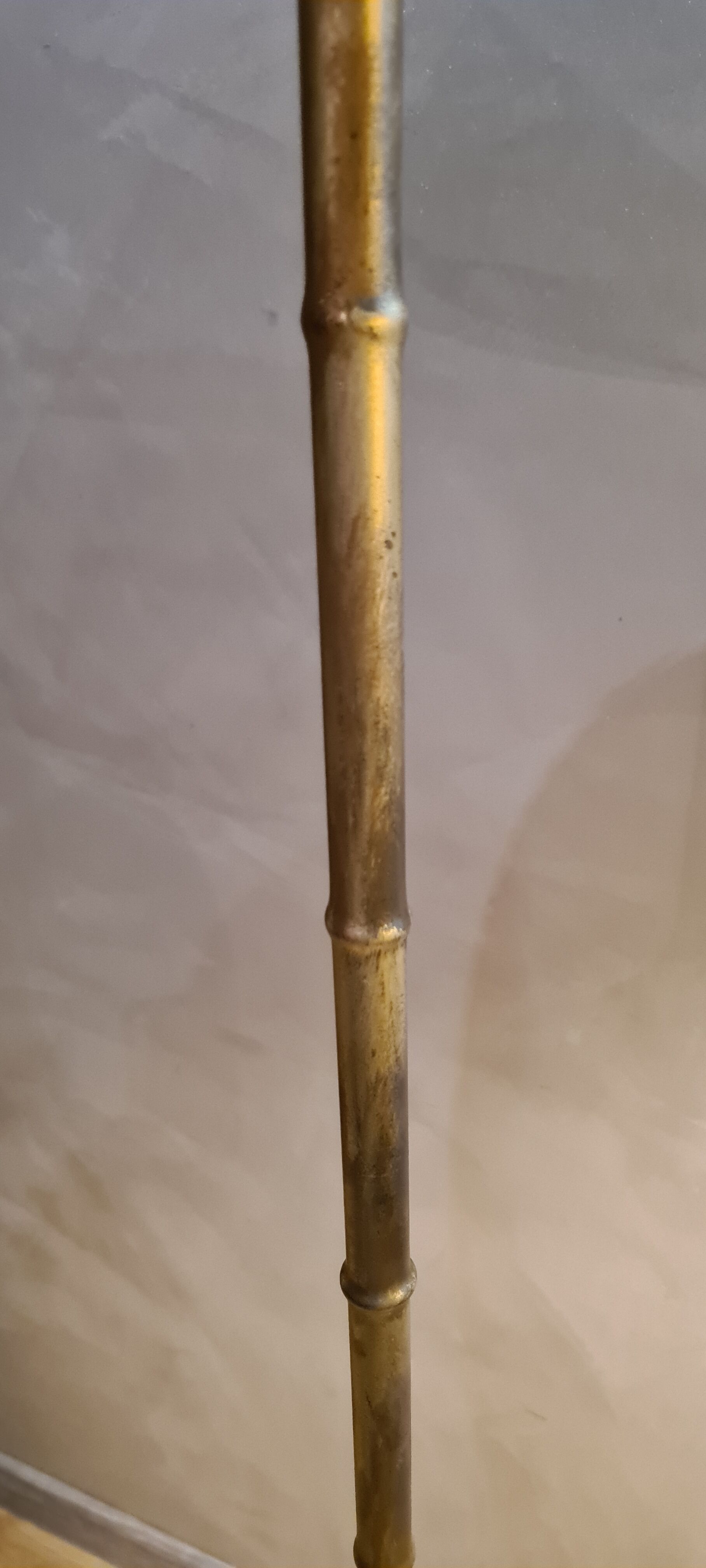 Bamboo style floor lamp painted steel