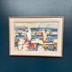 Original Swedish Oil on Canvas - "Abstract Harbour Motif" vintage