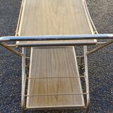 Vintage folding serving table on wheels