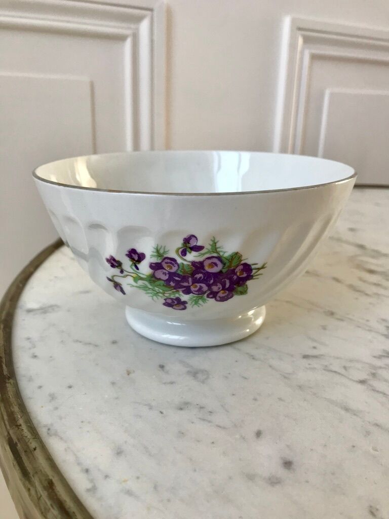 Serrated bowl with flowers limoges 50s
