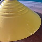 Yellow metal pendant light from the 80s