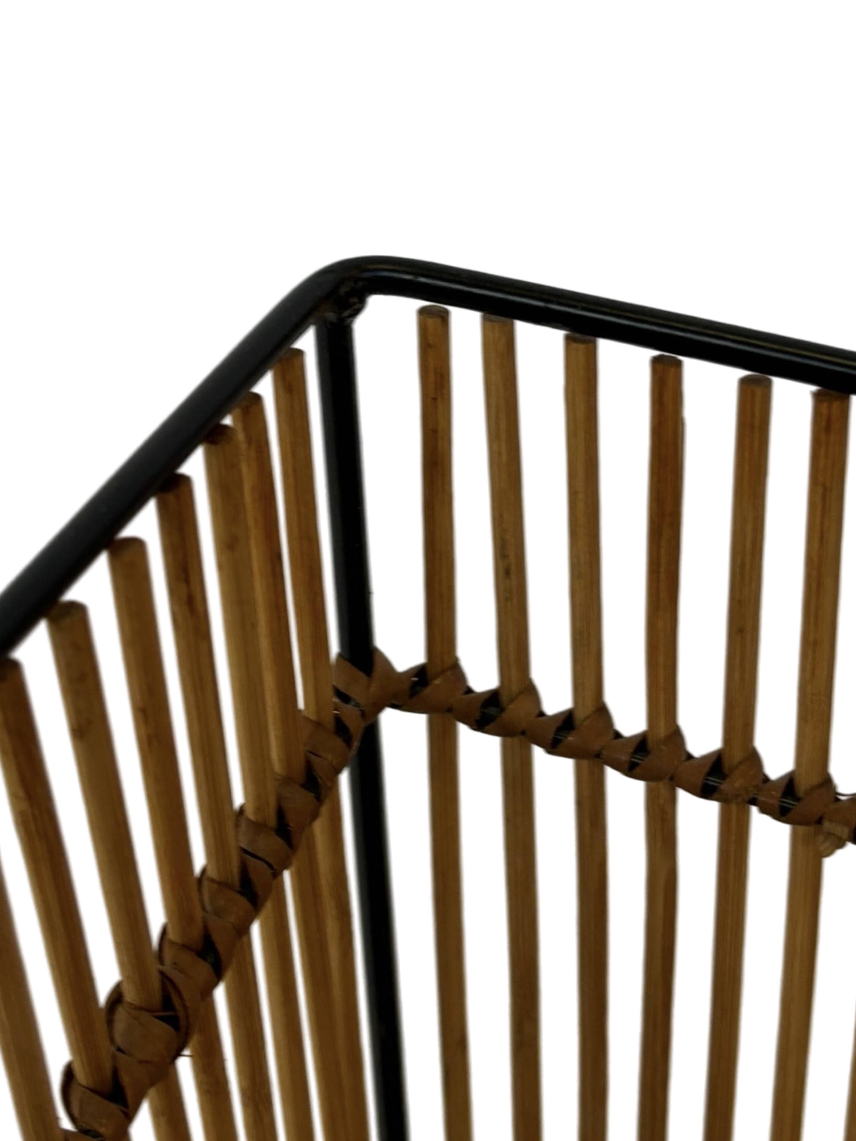 Vintage Rohe Noordwolde rattan basket by Dirk van Sliedrecht 60's Design