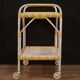 Italian service cart in wood and wicker