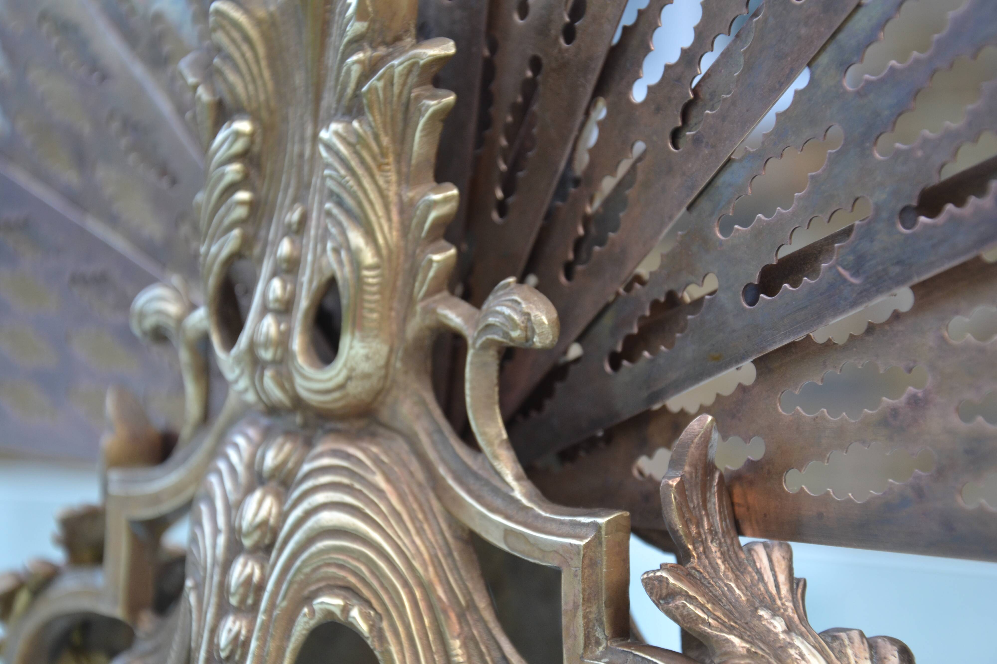 Pare cheminée/pare feu bronze fin 19ème