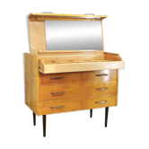 1970s UP Zavody Czech Mid Century Vanity Chest With Mirror
