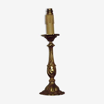 Vintage french art nouveau brass leaf detail table lamp base 4064