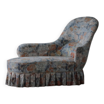 Vintage chaise longue / Sofa with floral upholstery, modern Danish design, 1950s