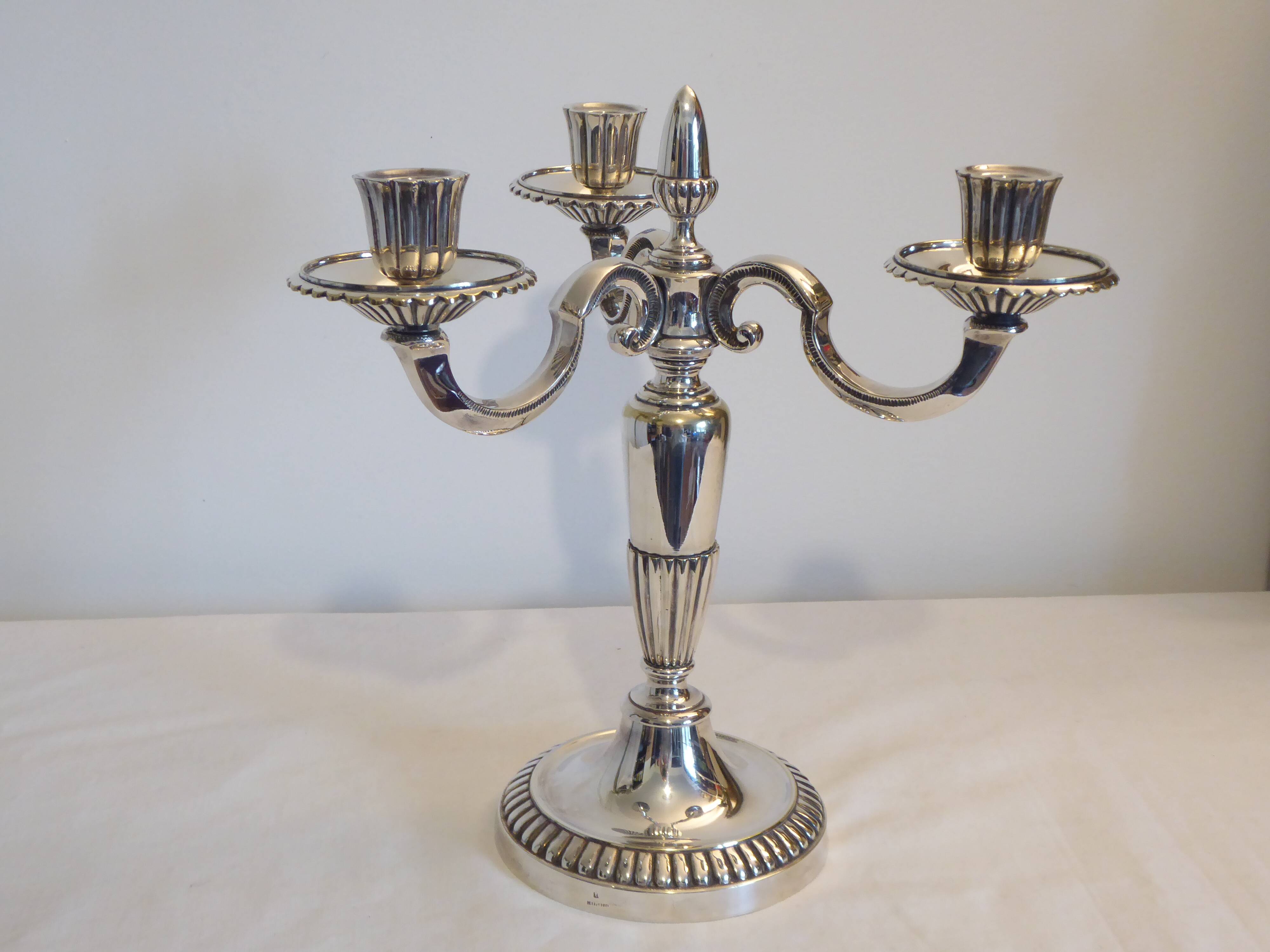 Silver metal candelabra
