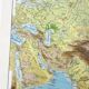 Vintage map Asia China Japan USSR India 43x43cm from 1950