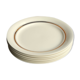 6 vintage cream plates with golden fillet by Villeroy Boch