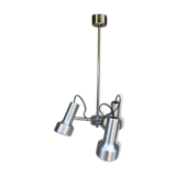 Old hanging 3 arm chromed metal + spots alu 70s vintage