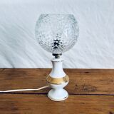 Porcelain table lamp and glass globe