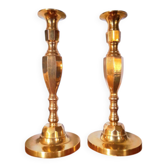 Pair of brass candlesticks