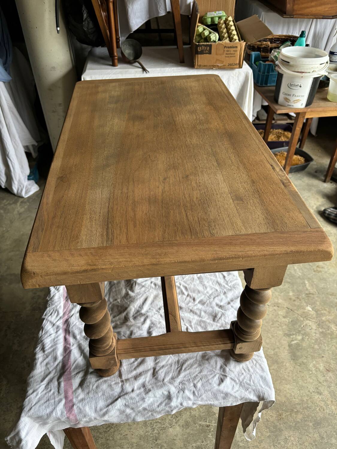 Raw wood coffee table