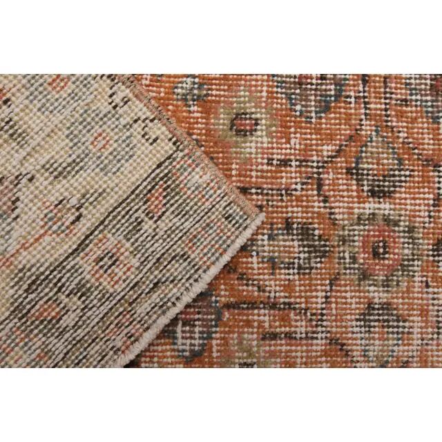 1970s Turkish Hand-Knotted Wool Cotton Orange Runner Rug 60x293