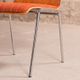 Set of 4 vintage chairs with a chrome steel base, teak backrest and seat