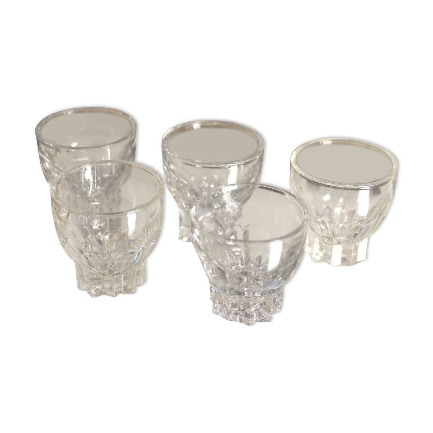 Set of 5 Liqueur or Shot Glasses - Art Deco 1940 certified