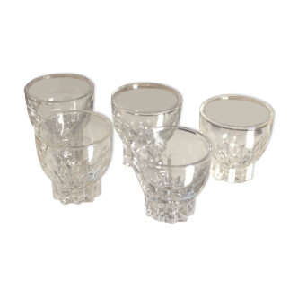 Set of 5 Liqueur or Shot Glasses - Art Deco 1940 certified