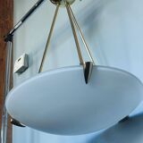 Suspension en verre et laiton design vintage