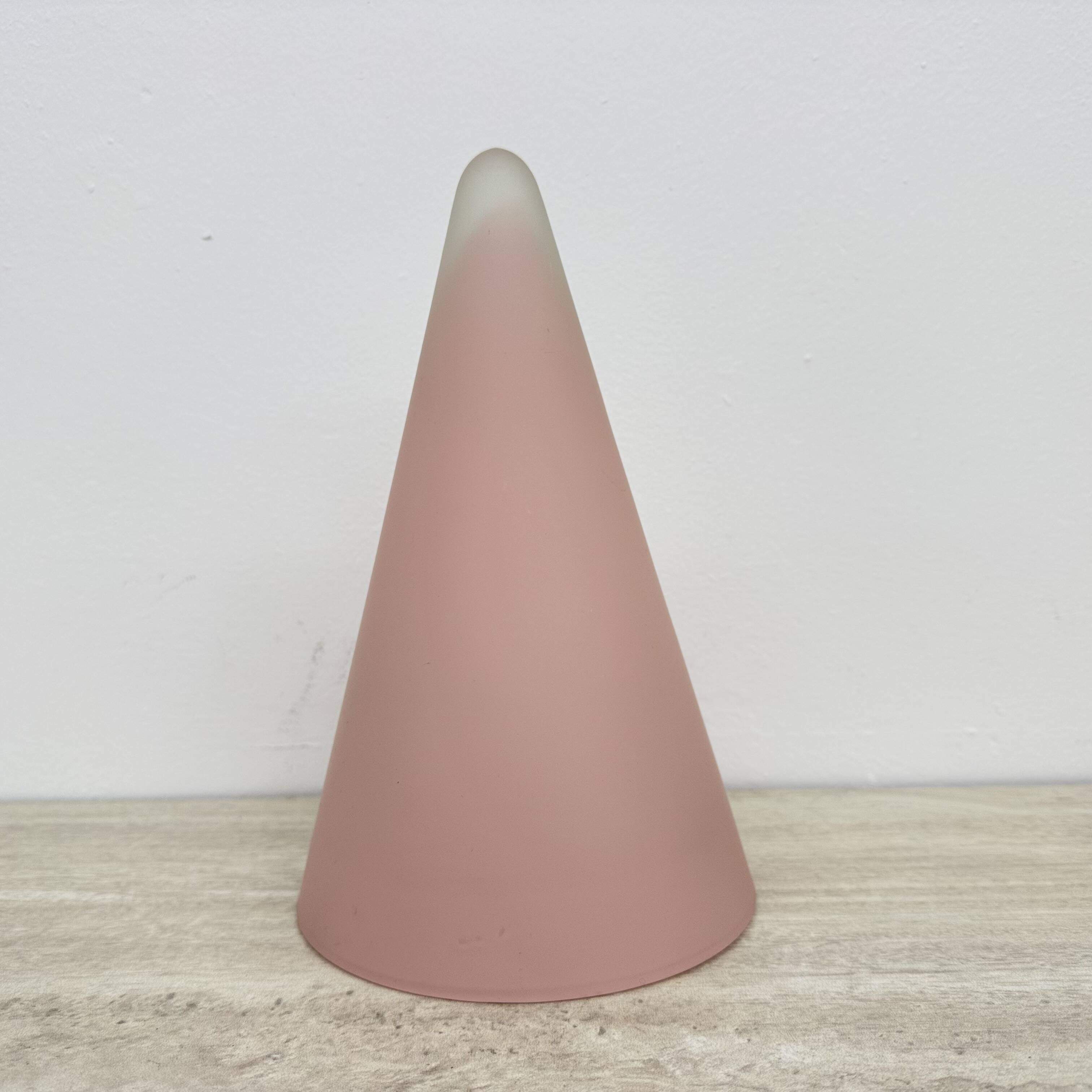 Matte Pink glass SCE Teepee table lamp , 1970’s , France