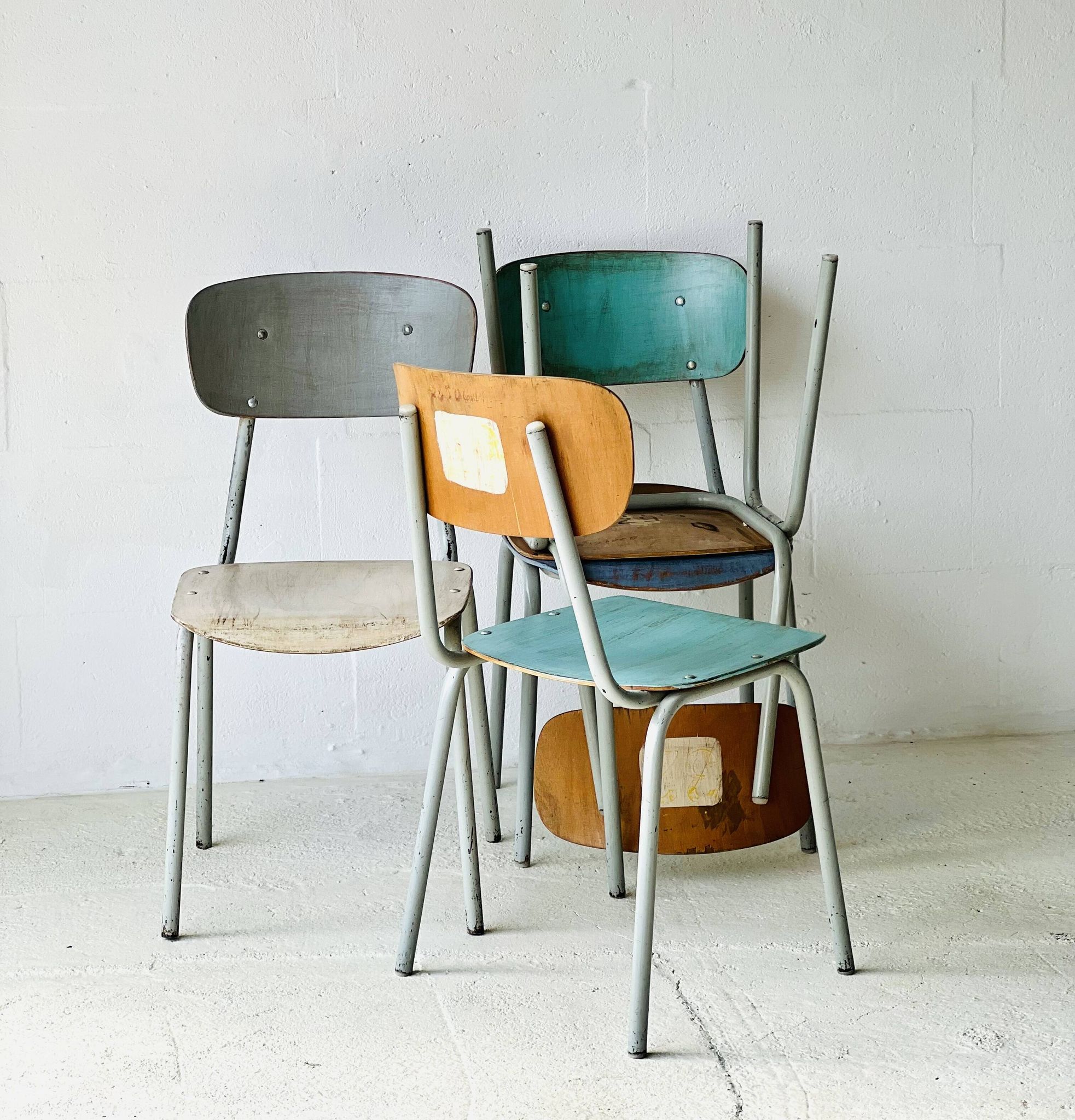 Chaises d'école, ensemble de 4