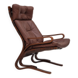 1970s, Scandinavian design, lounge chair, original condition, leather, bent wood.