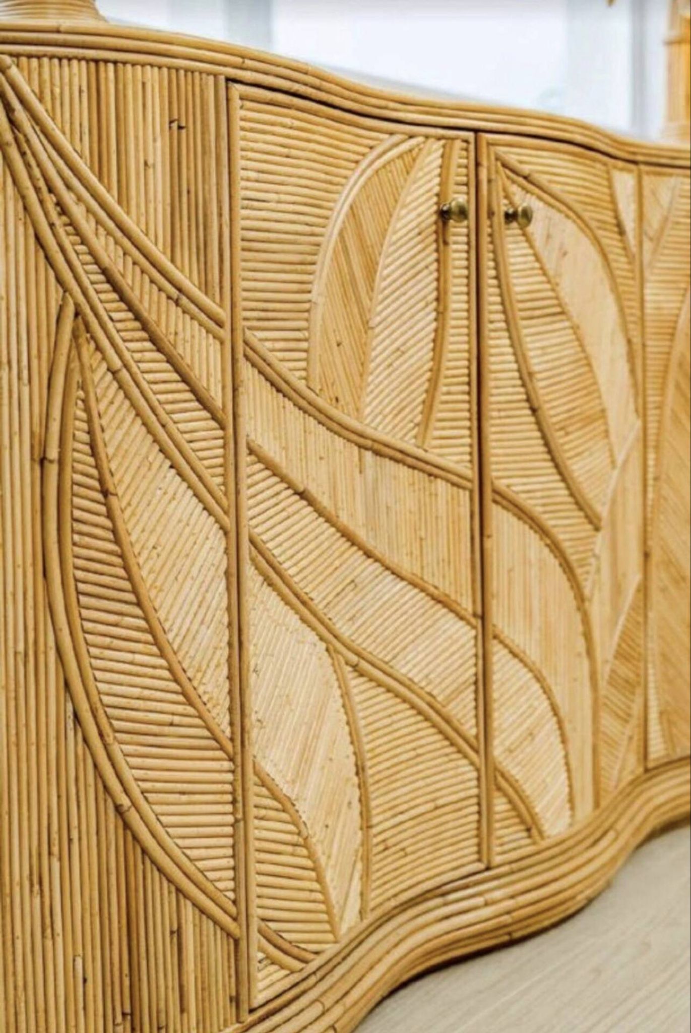 Enfilade « feuilles » en rotin 