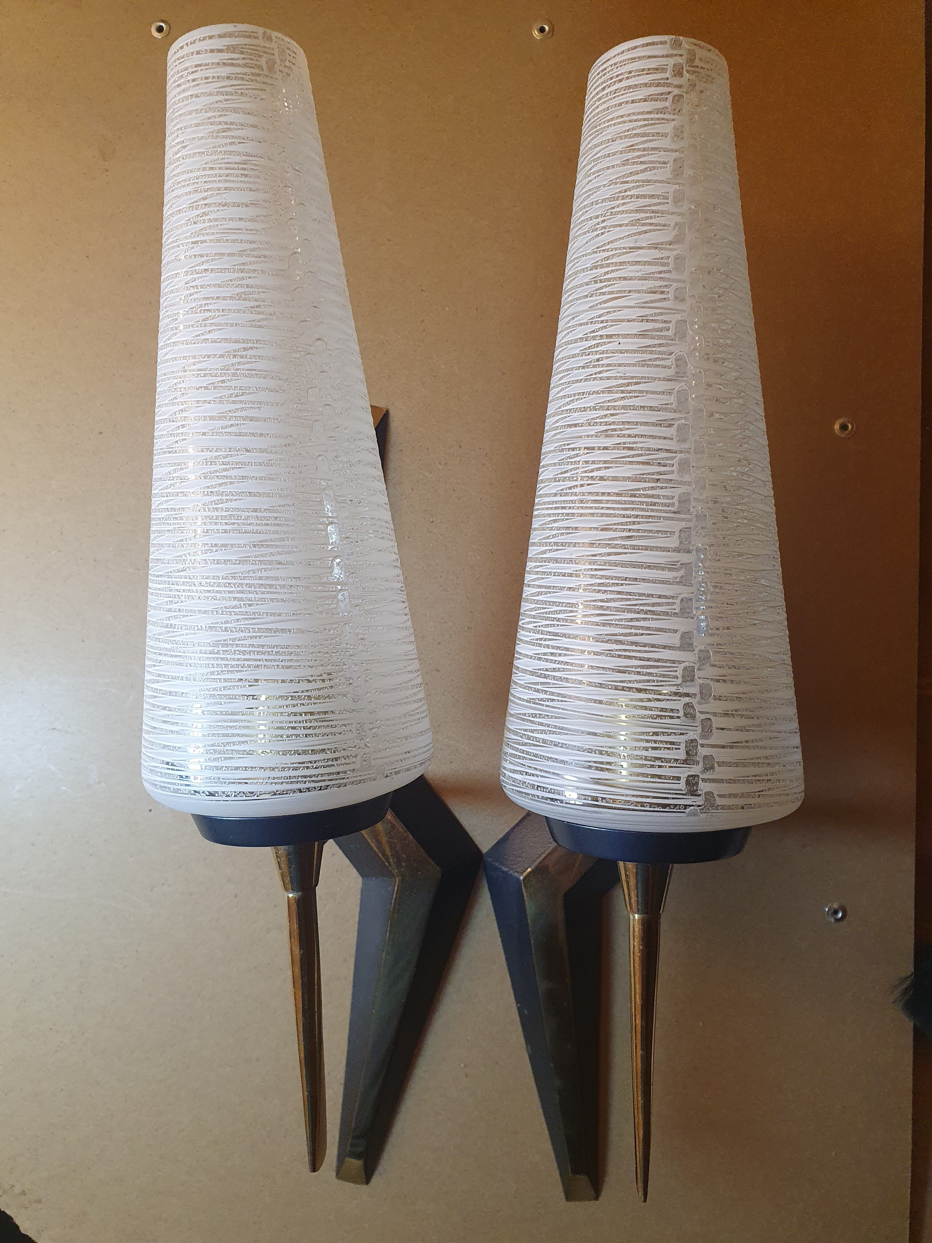 Pair of vintage appliques from Maison Arlus 60s