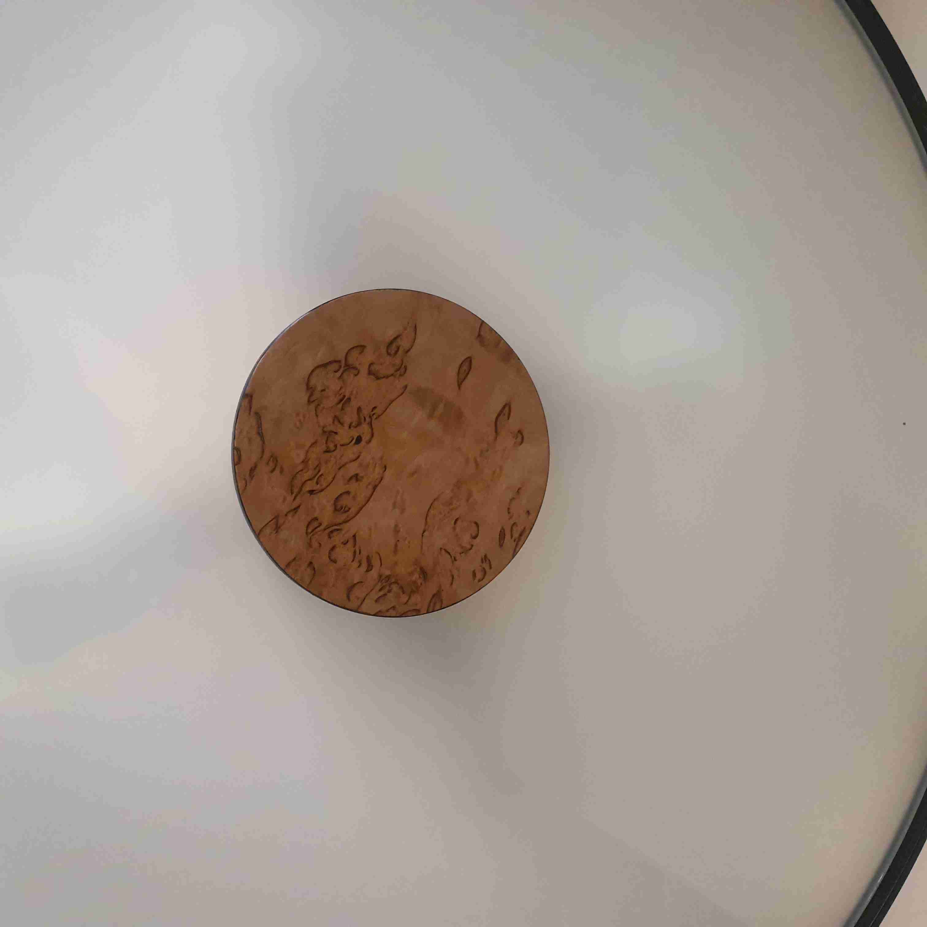 Hanging chandelier, birch root veneer