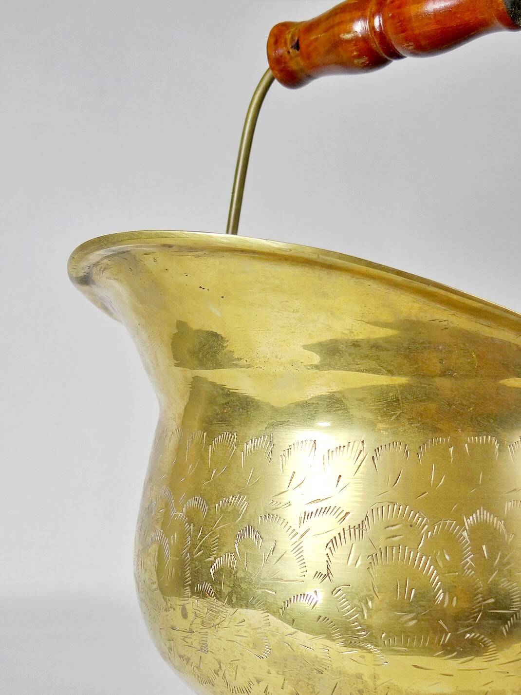 Vintage Ornate Brass Coal Bucket