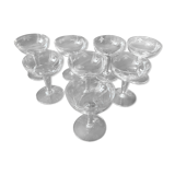 8 Engraved champagne glasses