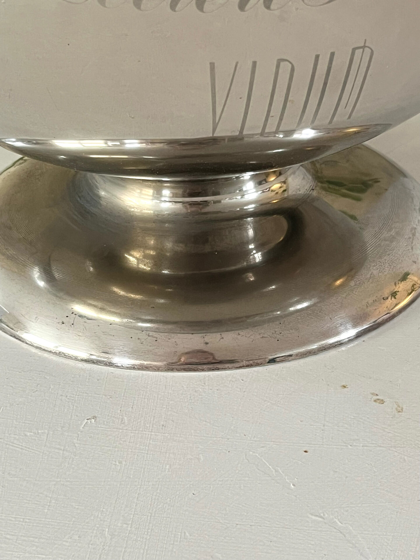 French champagne cooler bowl Leclerc Briant Vinum silver plated